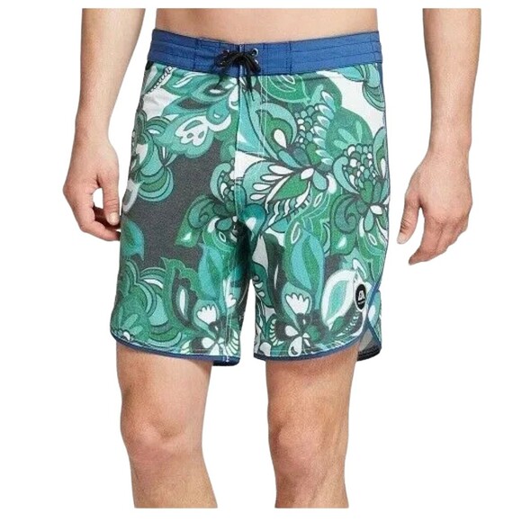 Allyance Shipwreck Board Shorts  Men's 32  Retro Marker Green UPF 50+ Stretch - Picture 9 of 9